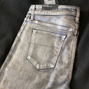 Joe’s Jeans-Luna High Rise Cigarette Ankle Size 32-Metallic Silver